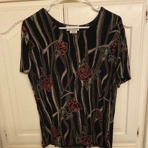 Black Top Rose Pattern